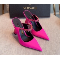 Low Price Versace Silk High Heel Mules 11cm Pink 031949