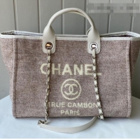 Low Cost Chanel Deauville Mixed Fibers Large Shopping Bag A66941 Beige 2021