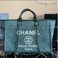 Super Quality Chanel Deauville Mixed Fibers Large Shopping Bag A66941 Cyan 2021