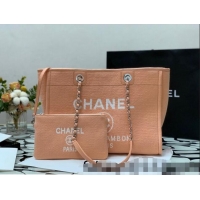 Famous Brand Chanel Deauville Mixed Fibers Medium Shopping Bag A67001 Orange 2022