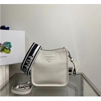 Luxurious Prada Leather mini shoulder bag 1BH191 white