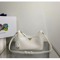 Famous Brand Prada Small Saffiano leather shoulder bag 1BD330 WHITE