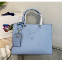 Pretty Style Prada Kristen Saffiano bag 1BD355 sky blue