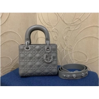 Top Quality MEDIUM LADY DIOR BAG Cannage Calfskin C2813 gray