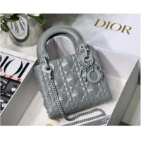 Luxurious Grade MEDIUM LADY DIOR BAG Cannage Calfskin M0566OE gray