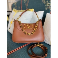 Top Quality VALENTINO GARAVANI Loco Calf leather bag V2028 Caramel