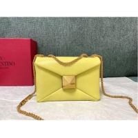 Promotional VALENTINO GARAVANI One Stud Sheepskin Shoulder Bag XW0B0K21 yellow