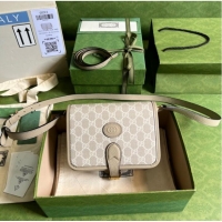 Youthful Gucci Mini shoulder bag with Interlocking G 671620 Beige