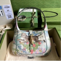 Affordable Price Gucci Jackie 1961 small flower hobo bag 636709 tiger