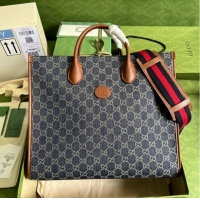 Good Taste Gucci Medium tote with Interlocking denim G 674148 Blue