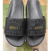 Cheap Price Gucci Off The Grid GG Nylon Flat Slide Sandals Black 042295