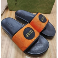 Best Price Gucci Off The Grid GG Nylon Flat Slide Sandals Orange 042297