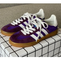 1:1 aaaaa Gucci x Adidas Gazelle Suede Sneakers Purple 0422108