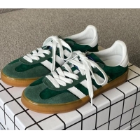 Luxury Cheap Gucci x Adidas Gazelle Suede Sneakers Green 0422109