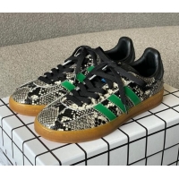 Good Product Gucci x Adidas Gazelle Snakeskin Embossed Leather Sneakers Grey 0422111