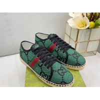 Pretty Style Gucci GG Canvas Lace up Espadrilles Green 0422114 