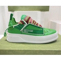 Best Grade Gucci Calfskin Sneakers Green 0422119