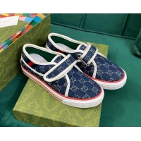 Good Quality Gucci Tennis 1977 GG Denim Sneakers Blue 050723