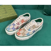 Sumptuous Gucci Tennis 1977 GG Canvas Sneakers White/Multicolor 050726