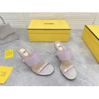 Perfect Fendi First TPU High-heeled Sandals 9.5cm Heel Light Pink 0420076