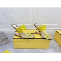 Sumptuous Fendi First TPU High-heeled Sandals 9.5cm Heel Yellow 0420080