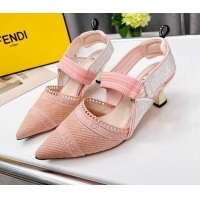 Purchase Fendi Colibri Embroidered Slingback Pumps 5.5cm Pink 042276