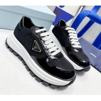 Good Quality Prada Brushed Leather Sneakers Black 0425121