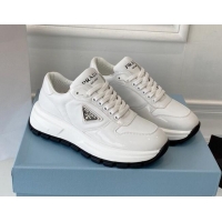 Unique Style Prada Brushed Leather Sneakers White 0425122