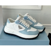 Stylish Prada Brushed Leather Sneakers Blue 0425124