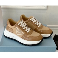 Unique Style Prada Calfskin Sneakers Brown 0425136