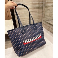 Pretty Style MOYNAT Shopping Bag Tooth Pattern M23011 Navy