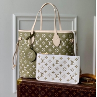 Reasonable Price Louis Vuitton Monogram Empreinte NEVERFULL MM M46102 Green&Gray