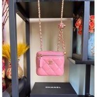 Buy Inexpensive Chanel mini Shoulder Bag Lambskin & Gold-Tone Metal AP2929 pink