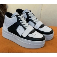 Low Cost Celine Calfskin Flatform High Top Sneakers White/Black 2022 042145