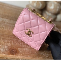 Modern Classic Chanel mini Shoulder Bag Lambskin & Gold-Tone Metal 88631 pink