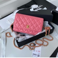 Spot Bulk Chanel Lambskin Flap Shoulder Bag AP1450 pink