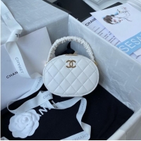 Famous Brand Chanel lambskin top handle bag AP27301 white