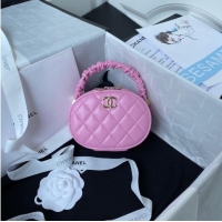 Grade Discount Chanel lambskin top handle bag AP27301 pink