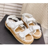 Grade Quality Chanel Mesh Strap Sandals G38945 White 042173