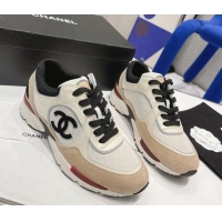 Purchase Chanel Calfskin, Mesh & Suede Sneakers G39066 White/Brown 042187