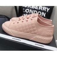 Good Looking Chanel Quilted Calfskin Low-top Sneakers G38280 Pink