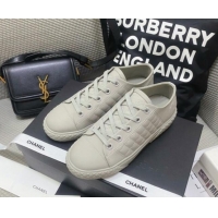 Good Quality Chanel Quilted Calfskin Low-top Sneakers G38280 Gray