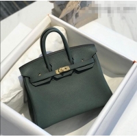 Unique Discount Hermes Birkin 25cm Bag in Togo Calfskin H25 Almond Green/Gold