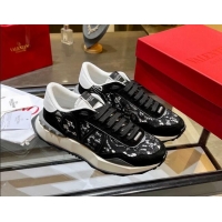 Top Grade Valentino Lacerunner Lace and Mesh Sneakers Black 042651