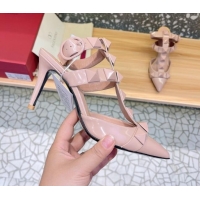 Good Product Valentino Roman Stud Ankle Strap Sandals 8cm Nude 051129