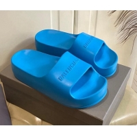 Best Grade Balenciaga Rubber Chunky Slide Sandal Blue 042690