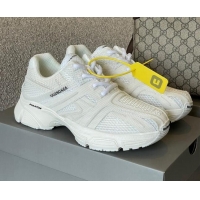 Classic Hot Balenciaga Phantom Trainers Sneakers in White Monocolor Fabric and Mesh 042693