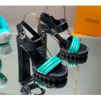 Cheap Price Louis Vuitton Star Trail Sandal with 9.5cm Heel Black/Green 0517053