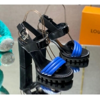 Stylish Louis Vuitton Star Trail Sandal with 9.5cm Heel Black/Blue 0517054