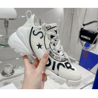 Good Quality Dior D-Connect Sneaker in White Fabric with Dior Union Print 052098